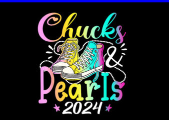 Chucks And Pearls 2024 PNG, Kamala Harris Sneakers PNG t shirt vector file