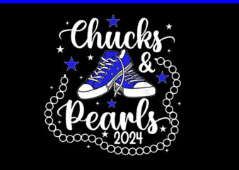 Chucks And Pearls 2024 PNG, Kamala Harris Sneakers PNG