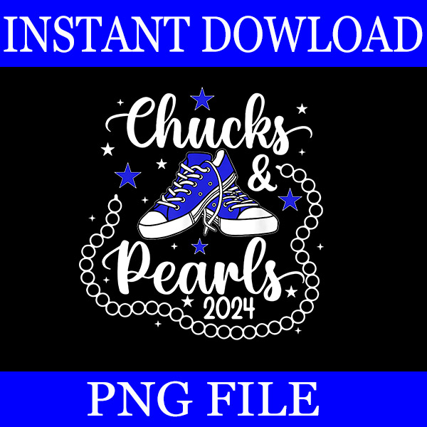 Chucks And Pearls 2024 PNG, Kamala Harris Sneakers PNG