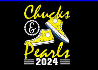 Chucks And Pearls 2024 PNG, Kamala Harris Sneakers PNG t shirt vector file