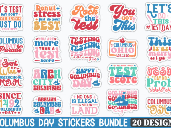 Columbus day stickers bundle t shirt vector file