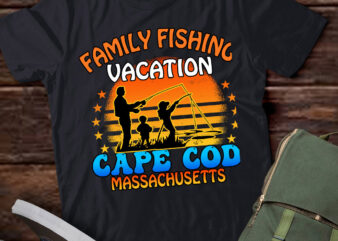 Cape Cod Massachusetts Family Fishing Vacation Sunset T-Shirt ltsp