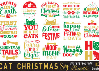 Cat Christmas T-shirt Bundle Cat Christmas Svg Bundle