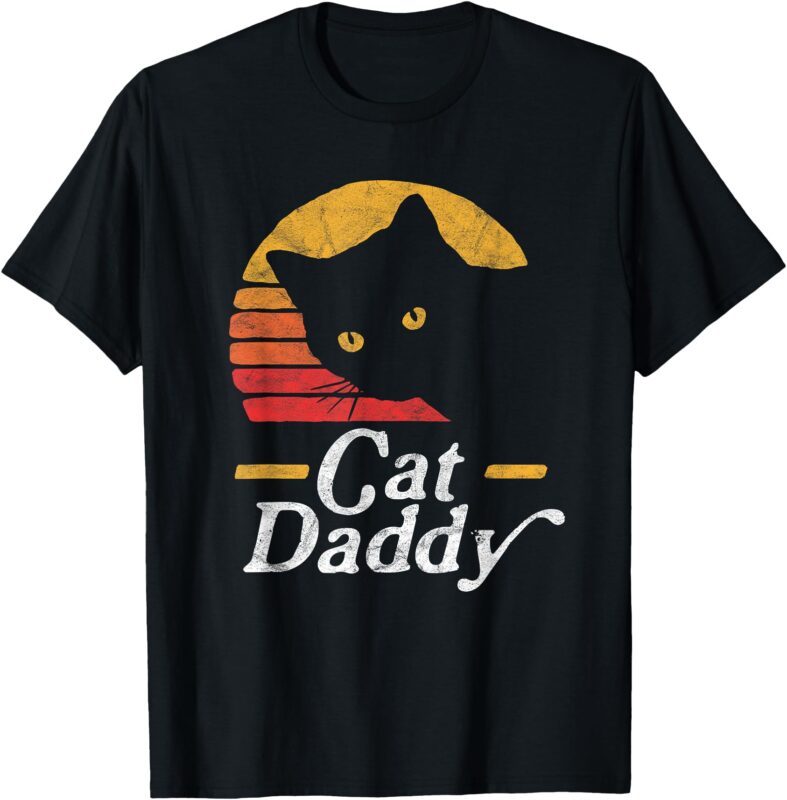 Cat Daddy Vintage Eighties Style Cat Retro Distressed T-Shirt