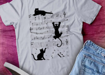 Cat Funny Music Notes Music Lover Funny Musician Gift lts-d