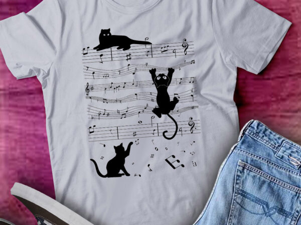 Cat funny music notes music lover funny musician gift lts-d t shirt vector file