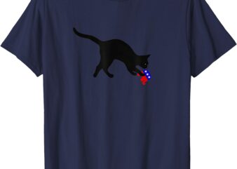 Cat pouncing on GOP elephant, cat knocking over GOP elephant T-Shirt