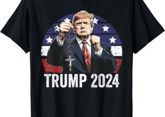 Catholics For Trump 2024 Rosary Election T-Shirt