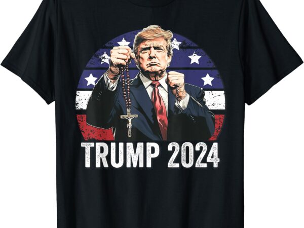 Catholics for trump 2024 rosary election t-shirt