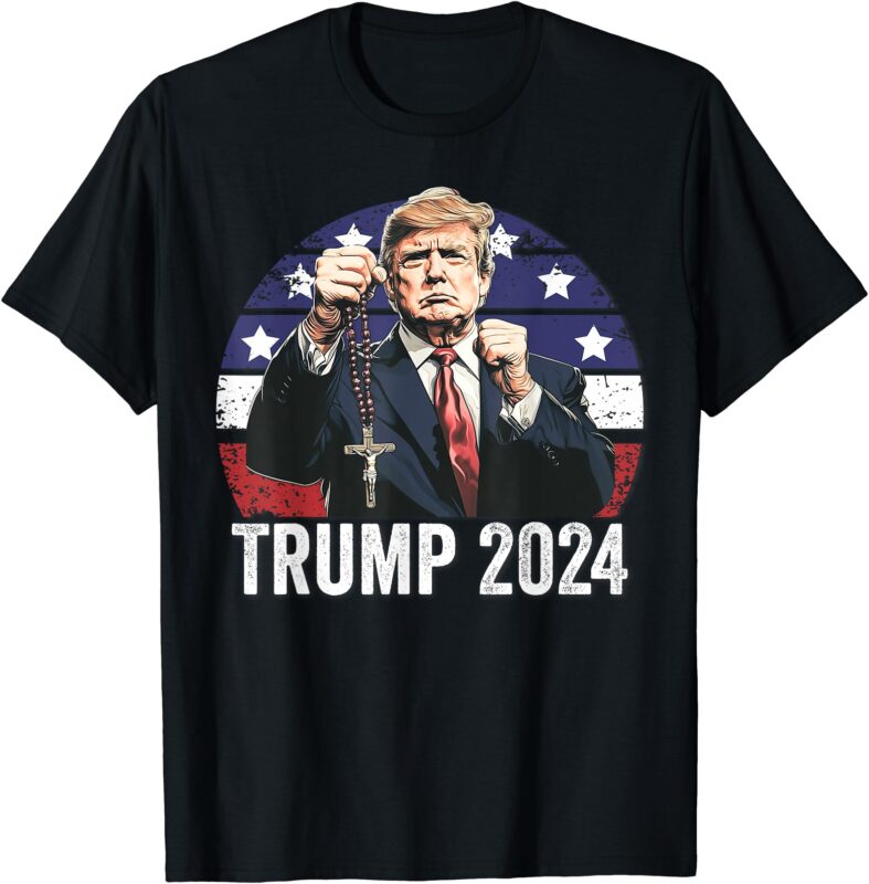 Catholics For Trump 2024 Rosary Election T-Shirt