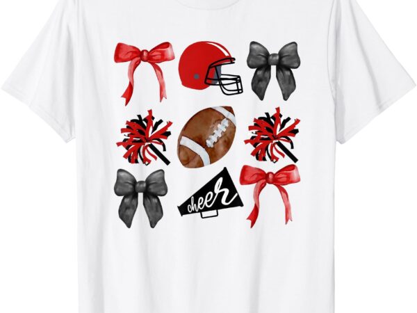 Cheer coquette bow american football autumn thanksgiving t-shirt