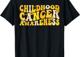 Childhood Cancer Awareness Rainbow Awareness Ribbon T-Shirt