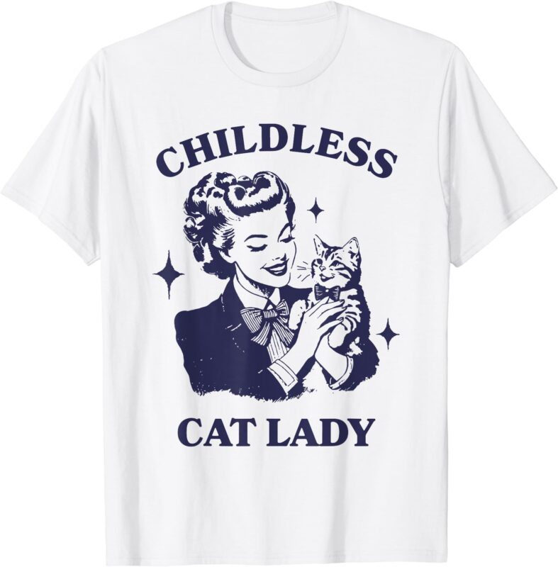 Childless Cat Lady Kamala 2024 Harris Feminist Womens Rights T-Shirt