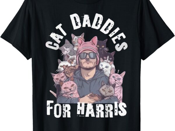 Childless cat lady men kamala cat dad t-shirt