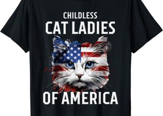 Childless Cat Lady Of America Kamala Harris 2024 US Flag t-shirt