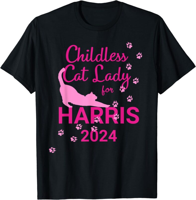 Childless Cat Lady for Harris 2024 T-Shirt