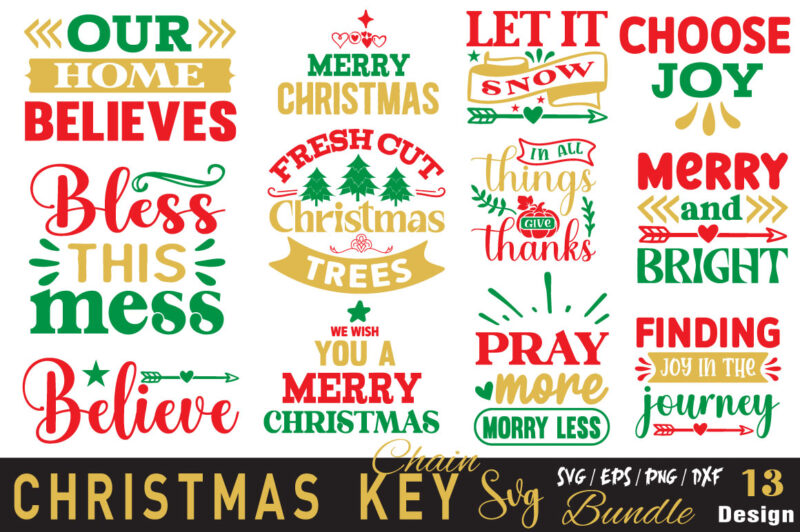 Christmas Key Chain T-shirt Bundle Christmas Key Chain SVG Bundle