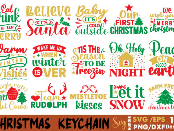 Christmas keychain t-shirt bundle christmas keychain svg bundle