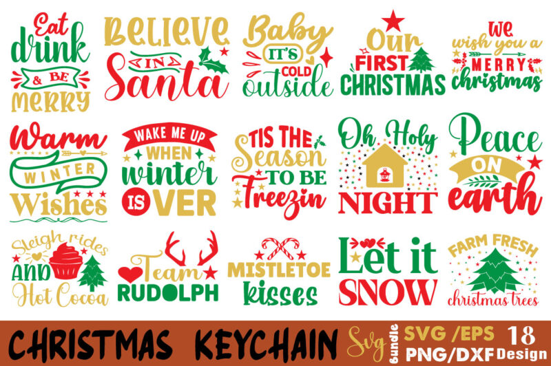 Christmas Keychain T-shirt Bundle Christmas Keychain Svg Bundle