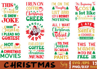 Christmas T-shirt Bundle Christmas SVG Bundle