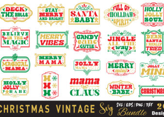 Christmas Vintage T-shirt Bundle Christmas Vintage Svg Bundle