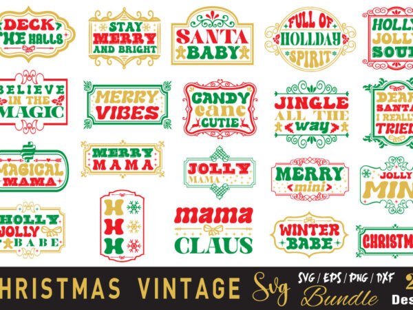 Christmas vintage t-shirt bundle christmas vintage svg bundle