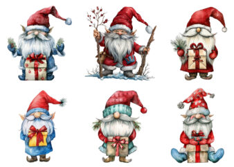 Christmas Gnome with magic stick without snow t shirt vector file