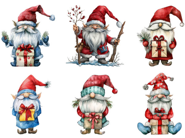 Christmas gnome with magic stick without snow t shirt vector file