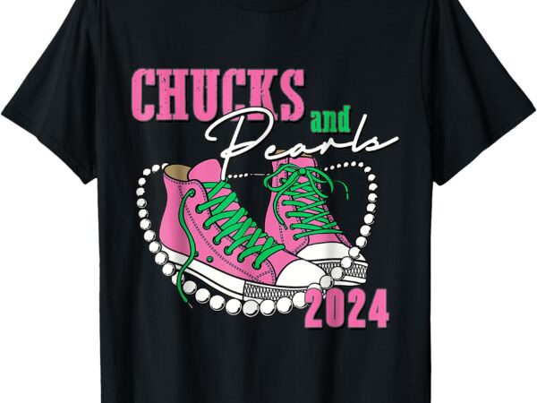 Chucks and pearls i’m with her kamala 2024 t-shirt