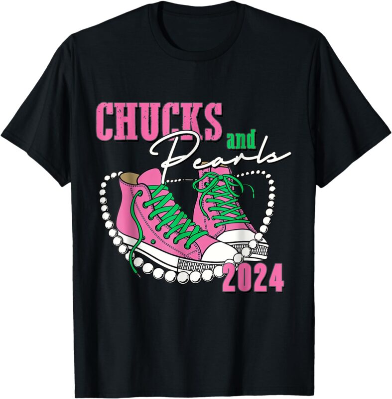 Chucks And Pearls I’M With Her Kamala 2024 T-Shirt