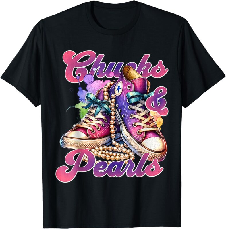 Chucks and Pearls 2024 Funny Kamala Harris 2024 Election T-ShirtChucks and Pearls 2024 Funny Kamala Harris 2024 Election T-Shirt