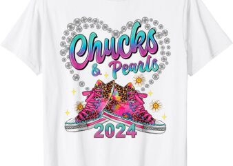 Chucks and Pearls Kamala Harris 2024 For President 47 T-Shirt