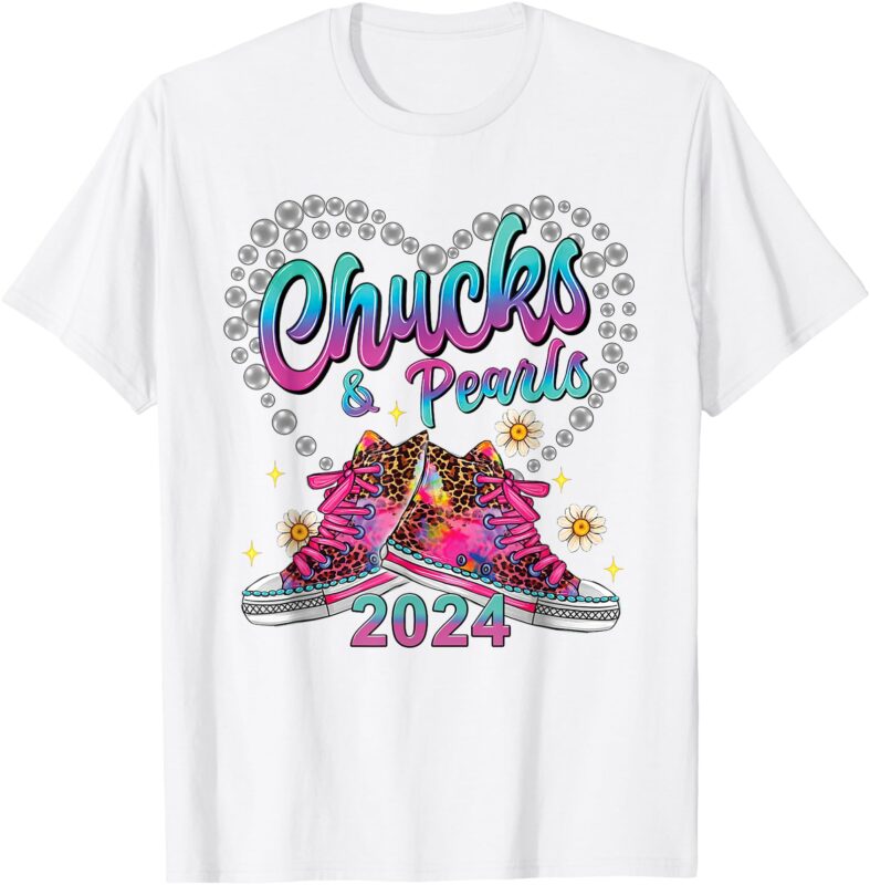 Chucks and Pearls Kamala Harris 2024 For President 47 T-Shirt