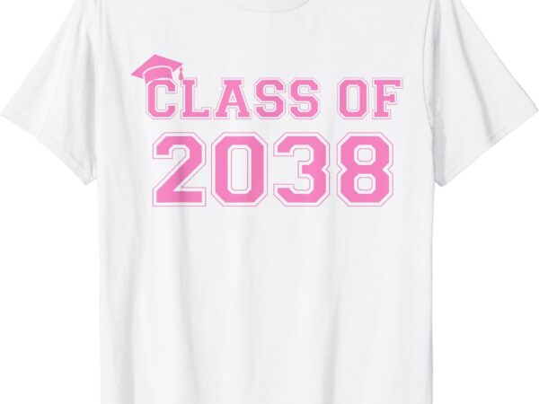 Class of 2038 handprint pre-k pink girls 2038 graduation t-shirt