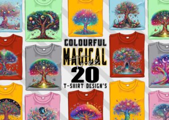 Retro Blooming Bonsai Tree t-shirt design bundle with 20 designs – download instantly Retro Vintage T-shirt