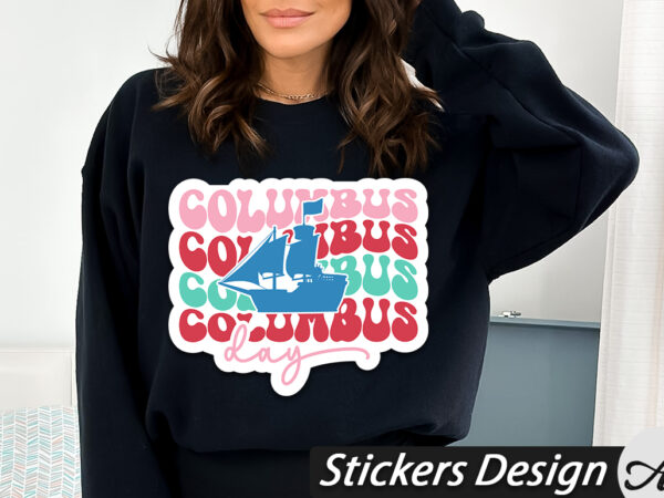 Columbus day stickers t shirt vector file