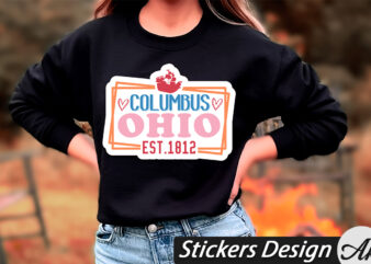 Columbus ohio est.1812 Stickers t shirt vector file