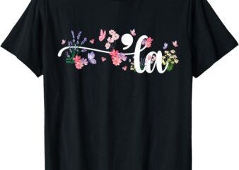 Comma La Kamala Harris Vintage Floral Feminine President T-Shirt