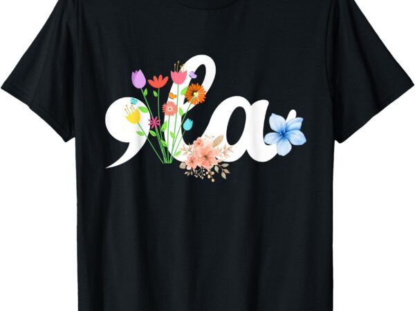 Comma la floral kamala harris president 2024 coma la flowers t-shirt