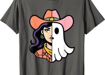 Cool Ghoul Cowgirl T-Shirt Half of the design is a cowgirl to give western vibes.