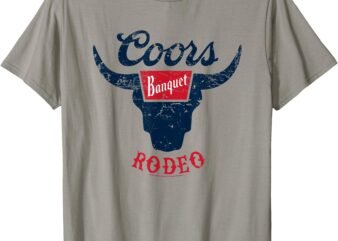 Coors Banquet Rodeo Distressed Bull Horns Badge T-Shirt