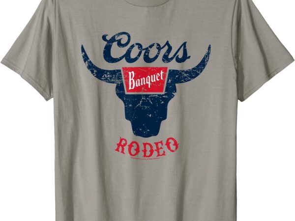 Coors banquet rodeo distressed bull horns badge t-shirt