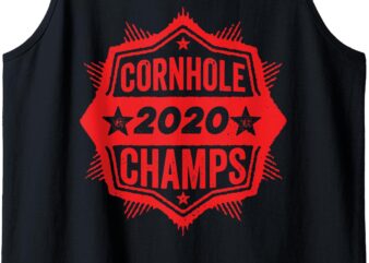 Cornhole Champion Winner 2020 Distressed Vintage Cool Gift Tank Top