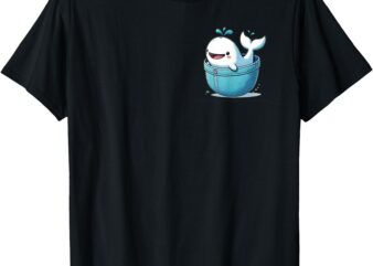 Cute Colorful Whale Displaying Front and Back Sides T-Shirt