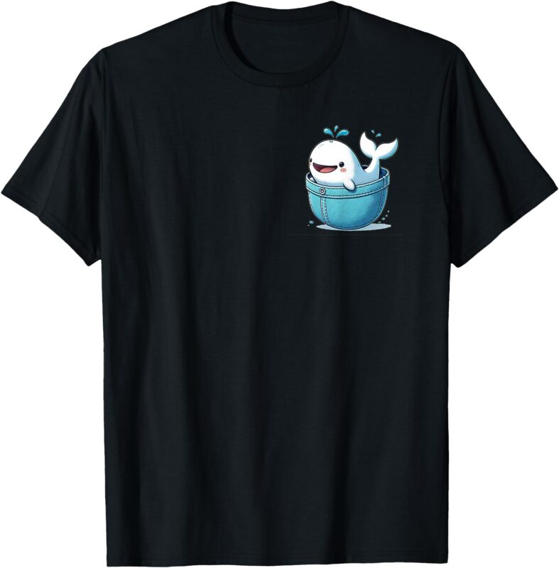 Cute Colorful Whale Displaying Front and Back Sides T-Shirt