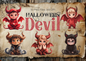 Cute halloween devil. tshirt sticker.