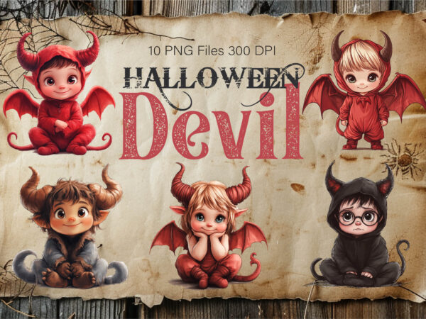 Cute halloween devil. tshirt sticker.