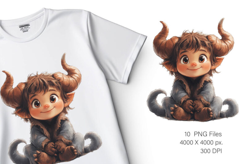 Cute Halloween Devil. TShirt Sticker.