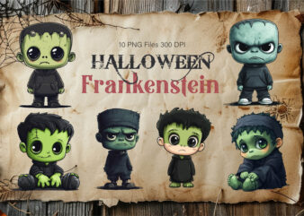 Cute halloween frankenstein. tshirt sticker.