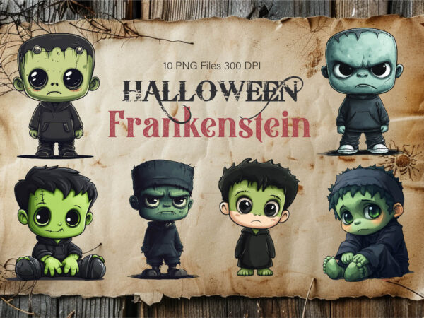 Cute halloween frankenstein. tshirt sticker.